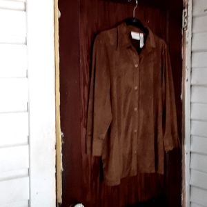 Liz Claiborne Vintage XL button down faux suede jacket pit 20 inches